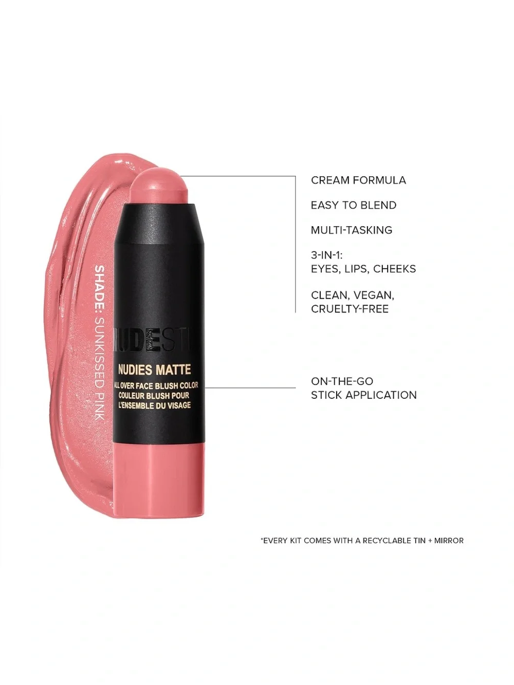 Nudies Matte All Over Face Bronze Color Stick In Sunkissed